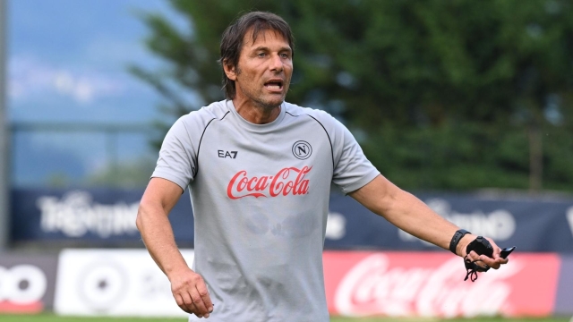DIMARO, ITALY - JULY 18: SSC Napoli Head Coach Antonio Conte during the afternoon training session at Dimaro Sport Center, on July 18 2024 in Dimaro, Italy. (Photo by SSC NAPOLI/SSC NAPOLI via Getty Images)