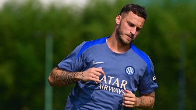 COMO, ITALY - AUGUST 01: Marko Arnautovic of FC Internazionale in action during the FC Internazionale training session at BPER Training Centre at Appiano Gentile on August 01, 2024 in Como, Italy. (Photo by Mattia Pistoia - Inter/Inter via Getty Images)