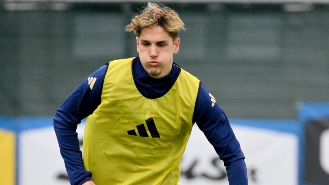 Italy's national soccer team player Nicolo' Zaniolo attends a training session at the ''Giulio Onesti'' training centre in Rome, Italy, 18 March 2024. ANSA/ETTORE FERRARI