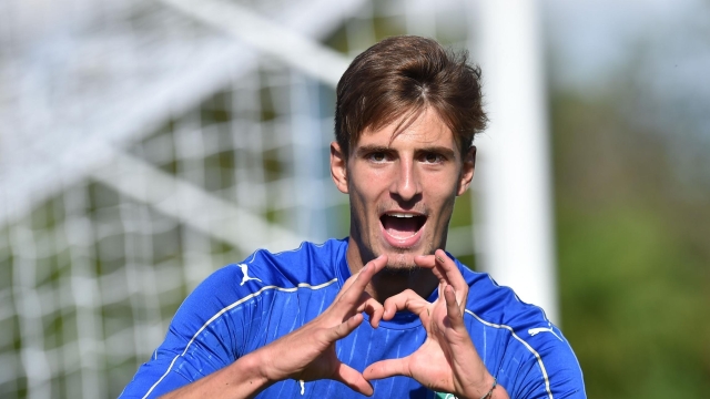 during the international friendly match between Italy U18 and Slovenia U18 at  on August 11, 2016 in Codroipo near Palmanova, Italy.