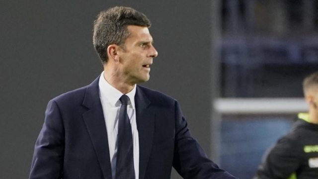 Juventus' coach Thiago Motta during the Serie A soccer match between Empoli and Monza at the âCarlo Castellani - Computer Gross Arenaâ Stadium in Empoli (FI), center of Italy - Saturday, August 17, 2024. Sport - Soccer (Photo by Marco Bucco/La Presse)