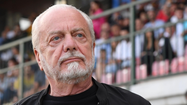 CASTEL DI SANGRO, ITALY - AUGUST 06: Aurelio De Laurentiis of Napoli during the SSC Napoli v Espanyol - Pre-Season Friendly at Stadio Teofilo Patini on August 06, 2022 in Castel di Sangro, Italy. (Photo by SSC NAPOLI/SSC NAPOLI via Getty Images)