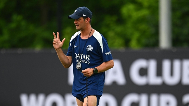 Head Coach Cristian Chivu of FC Internazionale gesture during the FC Internazionale training session at Atrium Health Performance Park on June 28, 2025 in Charlotte, North Carolina. (Photo by Mattia Ozbot - Inter/Inter via Getty Images)