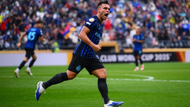 Lautaro Martínez celebrating a goal