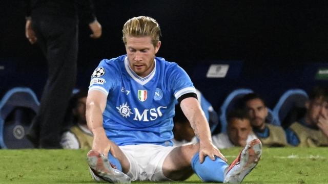 NapoliÂ?s midfielder Kevin De Bruyne  during the UEFA Champions League group phase match between SSC Napoli and Sporting CP  at Â? Diego Armando MaradonaÂ? Stadium in Naples, Italy, 1 october 2025  ANSA / CIRO FUSCO