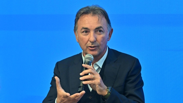 Massimo Mauro presidente della Fondazione Mauro Vialli, durante la presentazione "My name is Luca. Ballata per Vialli", nel primo anniversario della scomparsa di Gianluca Vialli l'8 gennaio 2024, una serata al teatro Carlo Felice di Genova, un tributo al grande del campione. Il ricavato della serata andra' alla fondazione per progetti dedicata ai malati di malattie degenerative. Genova, Italy, 11 dicembre 2023.
ANSA/LUCA ZENNARO