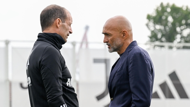  Massimiliano Allegri, Luciano Spalletti during a training session at JTC on September 20, 2023 in Turin, Italy. (Photo by Daniele Badolato - Juventus FC/Juventus FC via Getty Images)