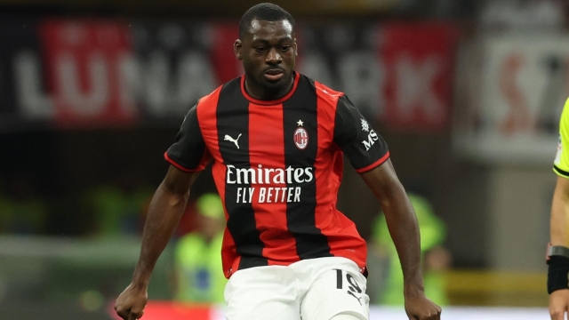    Youssouf Fofana of AC Milan in action during the Serie A match between AC Milan and Cagliari Calcio at Giuseppe Meazza Stadium on May 24, 2026 in Milan, Italy. (Photo by Claudio Villa/AC Milan via Getty Images)
