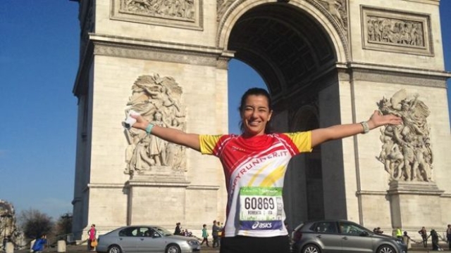 Roberta a Parigi, dove nell'aprile scorso ha corso la maratona