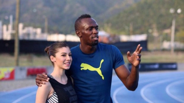 Sara Galimberti con Usain Bolt (facebook)
