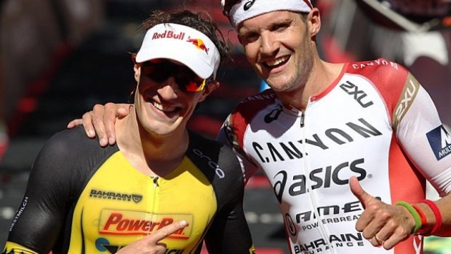 Il bicampione del mondo Ironman (a destra) con lo storico rivale, il connazionale Sebastian Kienle