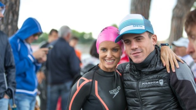 Justine Mattera con il triatleta Matteo Fontana (Michele Mondini)