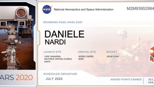 La "carta d'imbarco" emessa dalla Nasa che certifica l'inserimento del nome di Nardi nella prossima spedizione su Marte