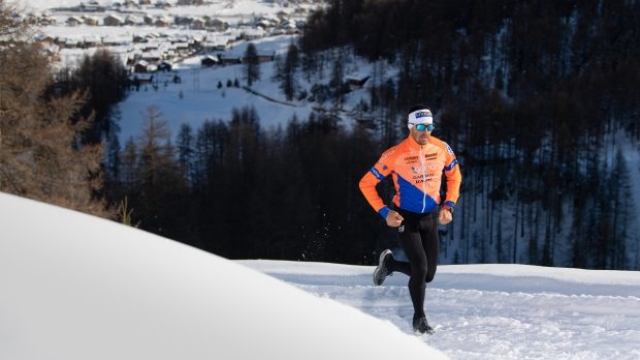 Giulio Molinari si allena a Livigno durante la stagione invernale
