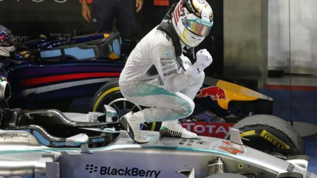 Hamilton nel GP Singapore 2014. Ap