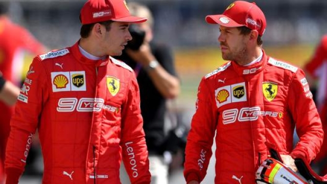 Charles Leclerc e Sebastian Vettel. Afp