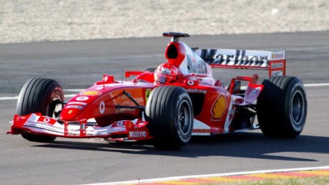 Michael Schumacher sulla Ferrari F2004. Ap