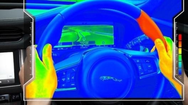 Il volante visto con un’immagine agli infrarossi