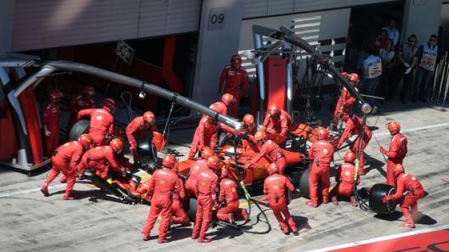 il cambio gomme di Vettel in Austria. LaPresse