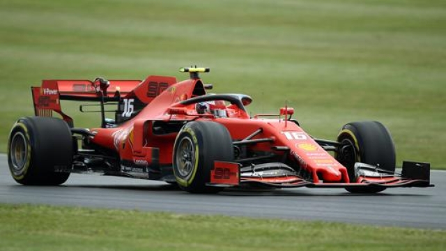 Charles Leclerc in azione a Silverstone con la Ferrari. Getty