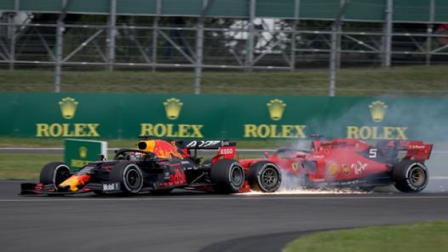 Il tamponamento di Vettel ai danni di Verstappen. Getty