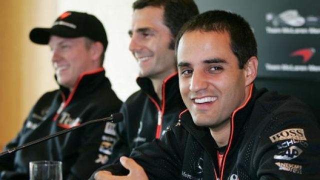Da destra Juan Pablo Montoya, Pedro de la Rosa e Kimi Raikkonen. Ap