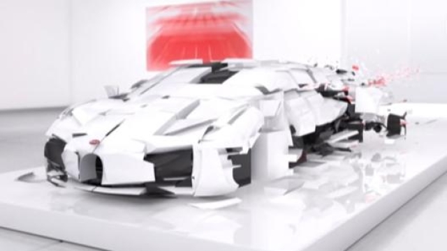 Un’immagine del video anticipazione reso pubblico dalla Bugatti