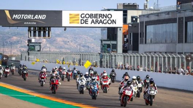 La partenza della gara ad Aragon. MOTORLAND