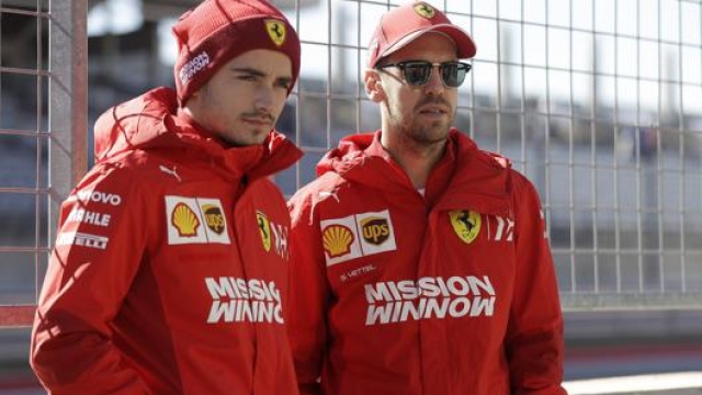 Charles Leclerc e Sebastian Vettel. Ap