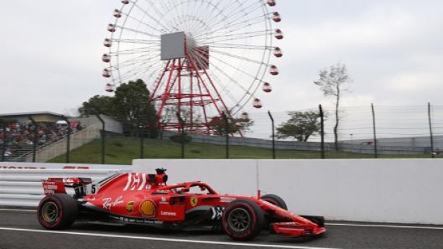 Sebastian Vettel a Suzuka nel 2018. LaPresse
