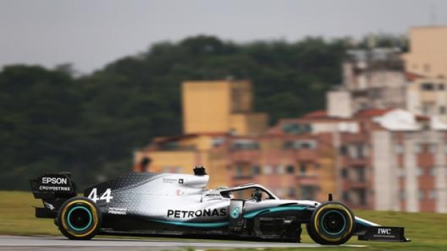 La Mercedes di Hamilton a Interlagos. LaPresse