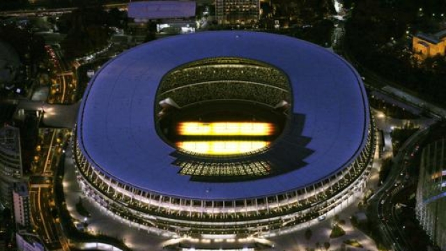 Lo stadio Nazionale di Tokyo che sarà protagonista dell’Olimpiade 2020. Ap