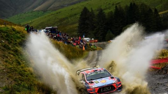 Un momento del Rally del Galles 2019, lo scorso ottobre. Epa
