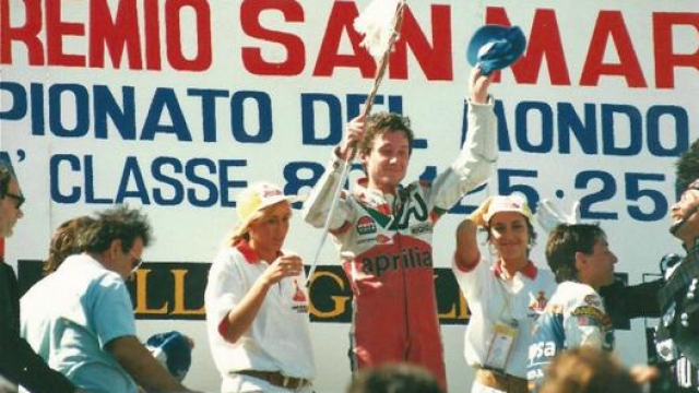 L’Aprilia ottenne la prima vittoria iridata con Loris Reggiani a Misano nel 1987