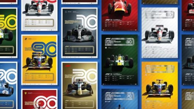 I poster-icona dei sette decenni della Formula 1