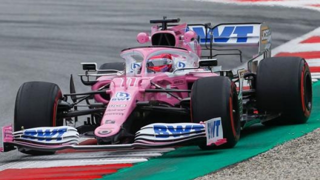 Sergio Perez protagonista con la Racing Point in Austria. Afp
