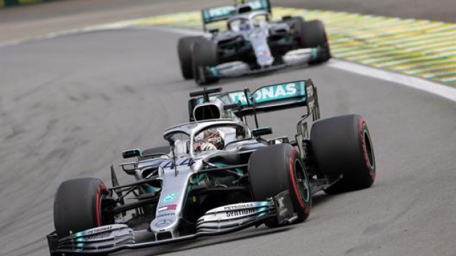 Le Mercedes di Hamilton e Bottas. LaPresse