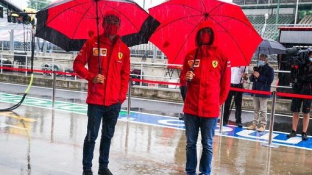 Leclerce Vettel a un’ora dall’inizio del GP sotto la pioggia