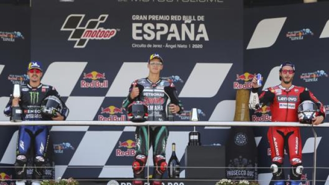 Il podio del GP di Jerez. LaPresse