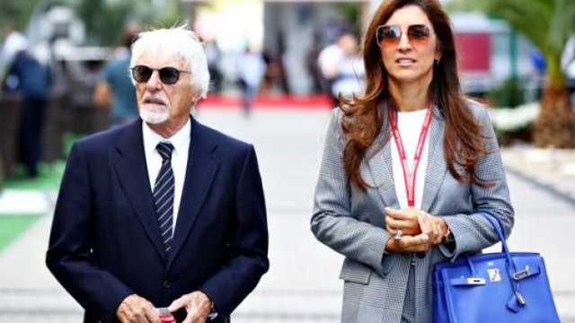 Bernie Ecclestone, 89 anni, e la moglie Fabiana. Getty