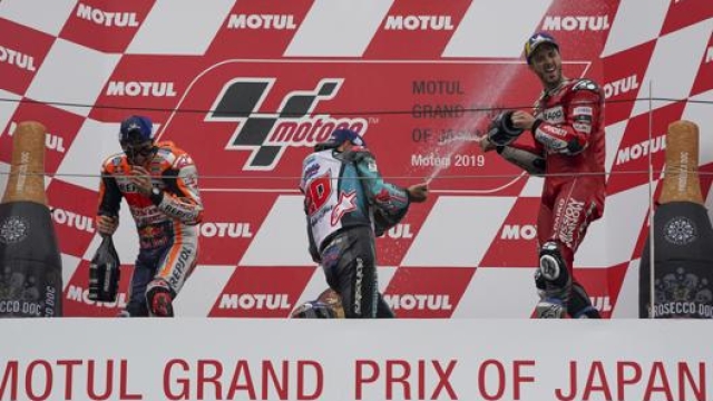 Il podio del GP del Giappone 2019 di MotoGP. Ap