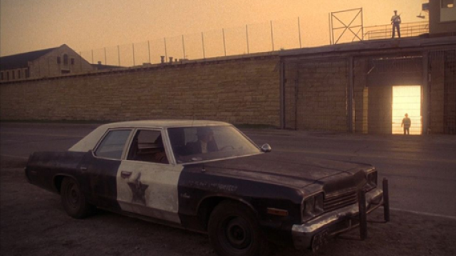 Una delle scene iniziali del film in cui Elwood aspetta fuori dal carcere Jake