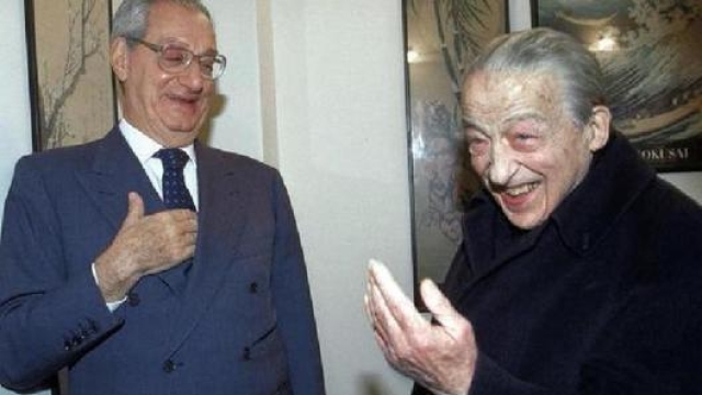 Cesare Romiti e Enrico Cuccia, fu proprio il banchiere a indicare Romiti a Gianni agnelli all’inizio degli anni ‘90