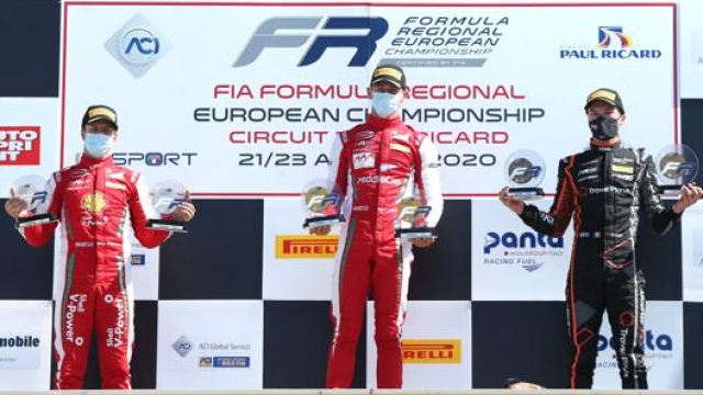 Il podio: Leclerc, Petecof, Chovet.  Pellegrini