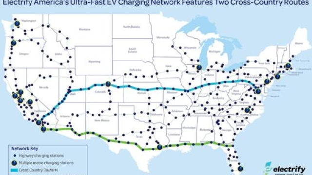 La mappa con tutti i punti di ricarica Electrify America