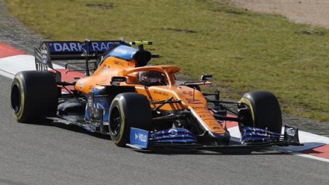 La McLaren di Lando Norris. Ap