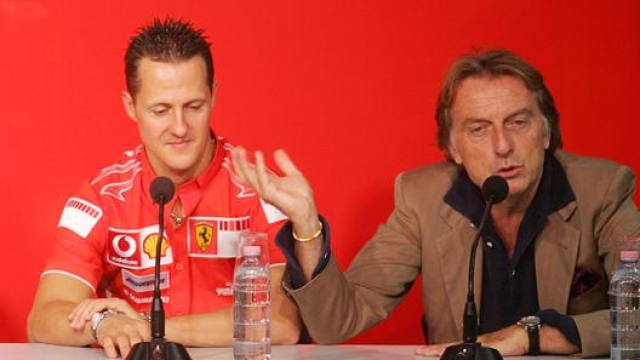 Schumacher e Montezemolo ai tempi della Ferrari. Ansa