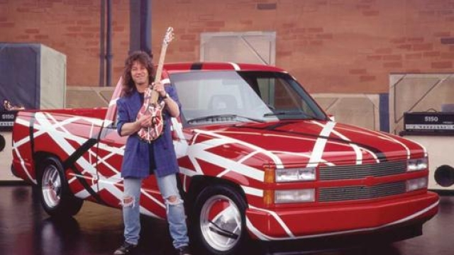 Eddie van Halen con il pickup in livrea Frankenstrat