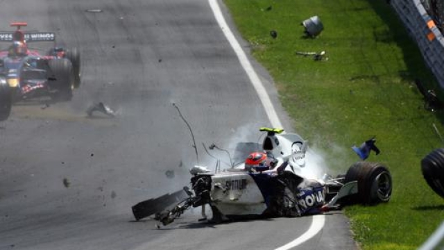 L’auto di Kubica dopo il botto