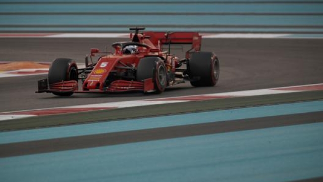 Sebastian Vettel durante le qualifiche. Ap